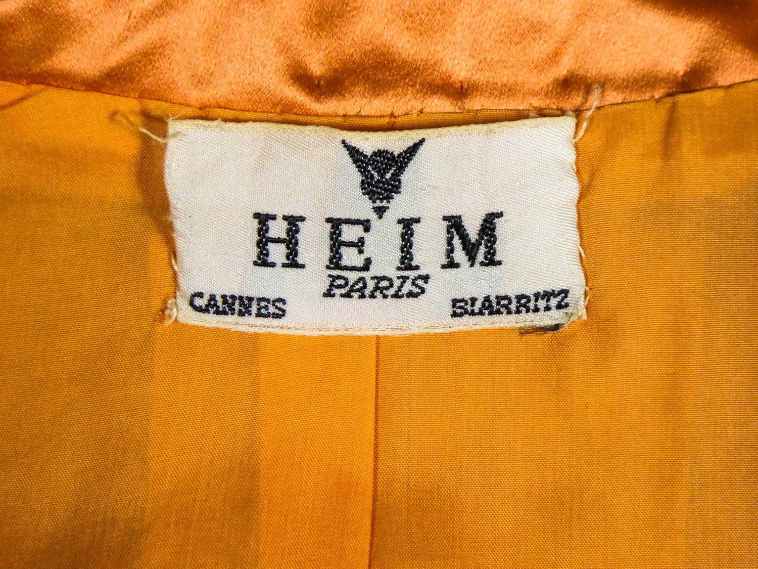 Ensemble de satin de soie Mandarin Couture française de Jacques Heim Circa 1950/1960 Pour femmes en vente