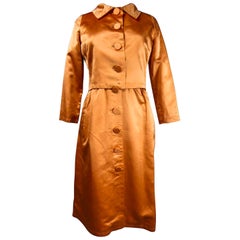 Un set di raso mandarino di Jacques Heim, circa 1950/1960, di alta moda francese