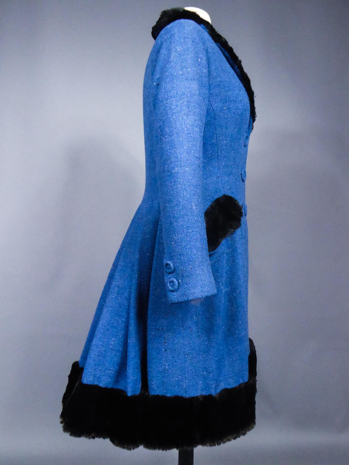 Jacques Heim Couture-Mantel aus Wolle und Pelz, um 1960 im Angebot 8
