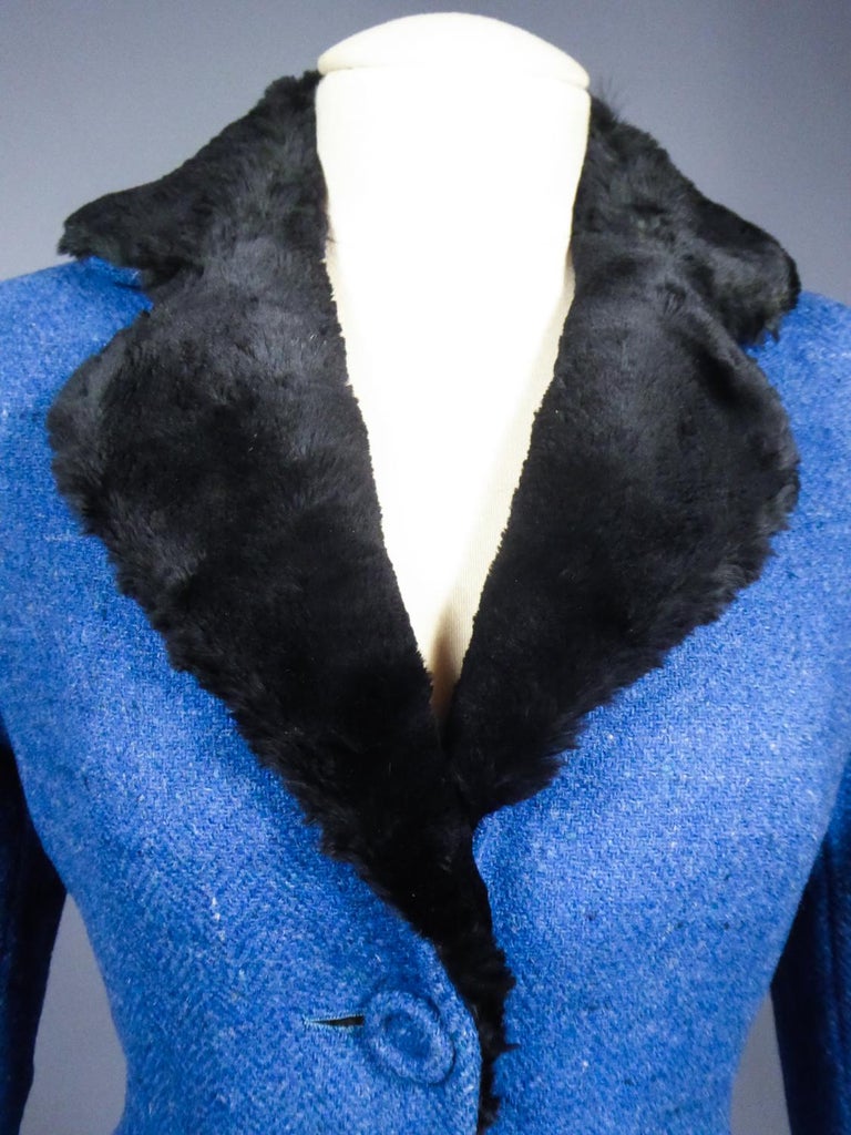 Women's A Jacques Heim In Wool And Fur Couture Coat - France Circa 1960 For Sale