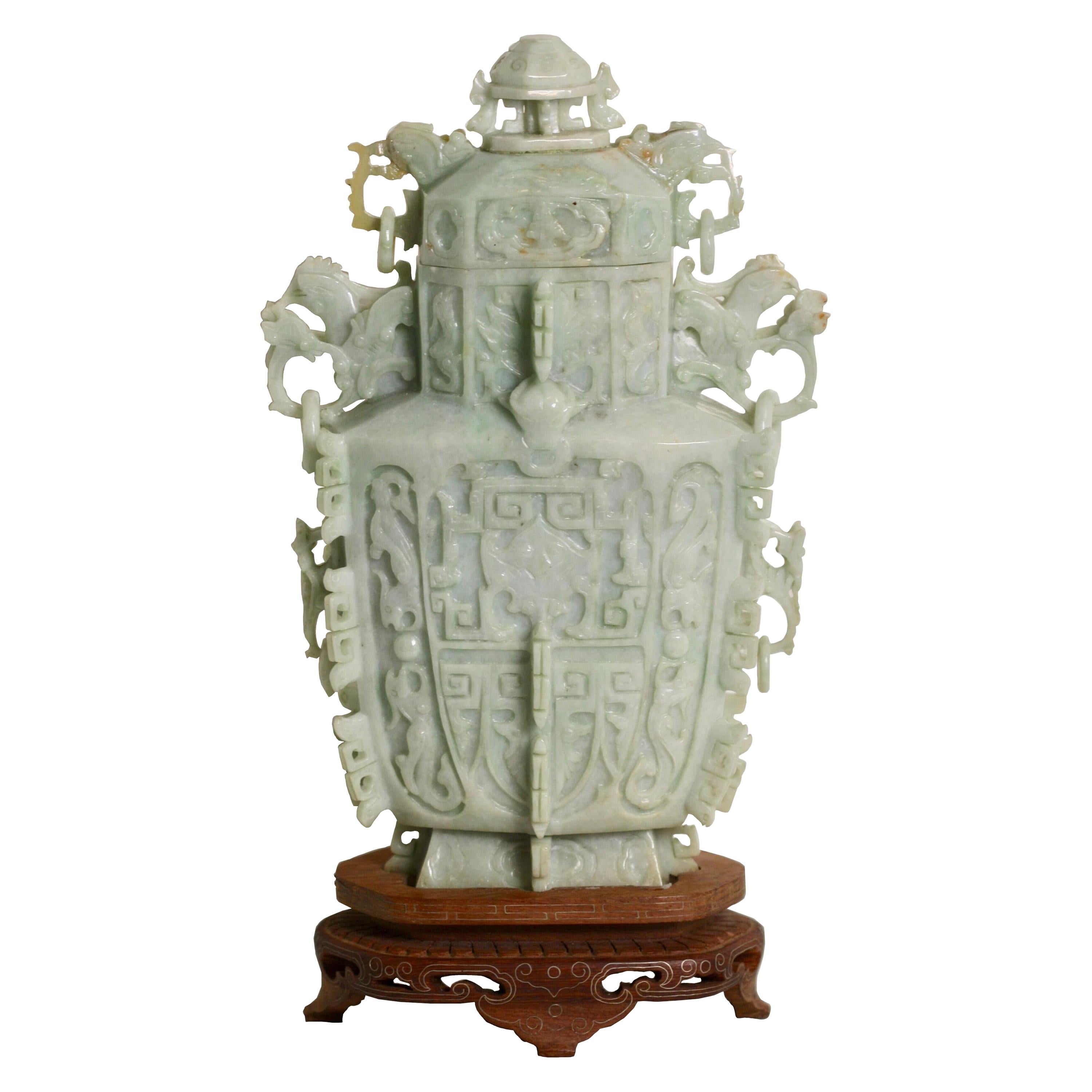 Jade Vase and Cover, Chinese
