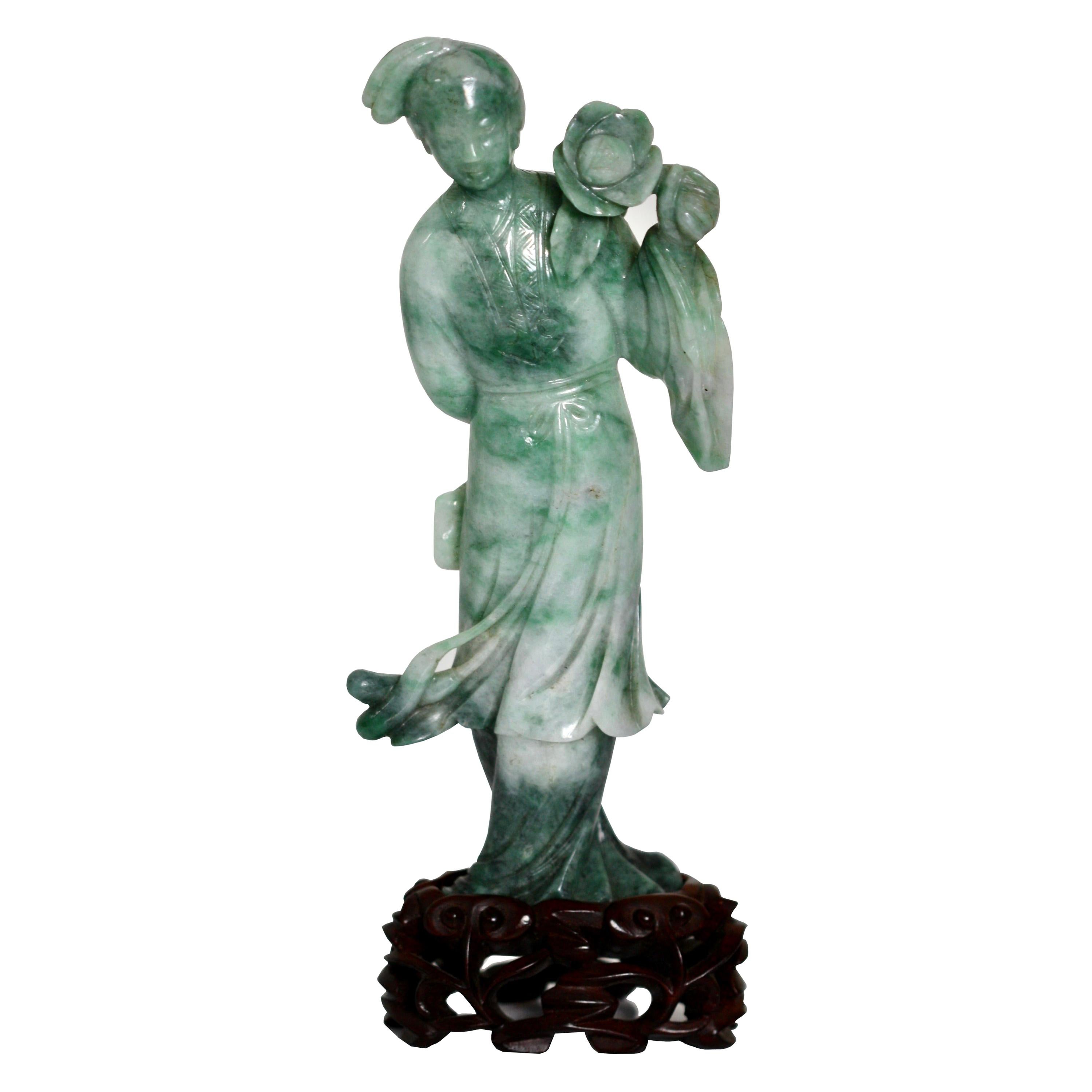 Jadeite Figure of Guanyin, Chinese For Sale