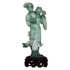 Antique Jadeite Figure of Guanyin, Chinese