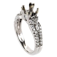A. Jaffe 18 Karat White Gold Magnificent Diamond Mounting Ring