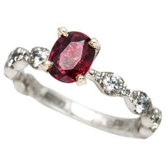 A. Jaffe 1.87 Carat 14 Karat White Gold Ruby Diamond Engagement Ring