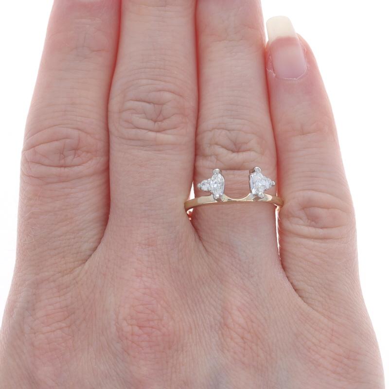 Marquise Cut A. Jaffe Diamond Enhancer Wedding Ring Yellow Gold 14k Marquise.40ctw Guard Ring For Sale