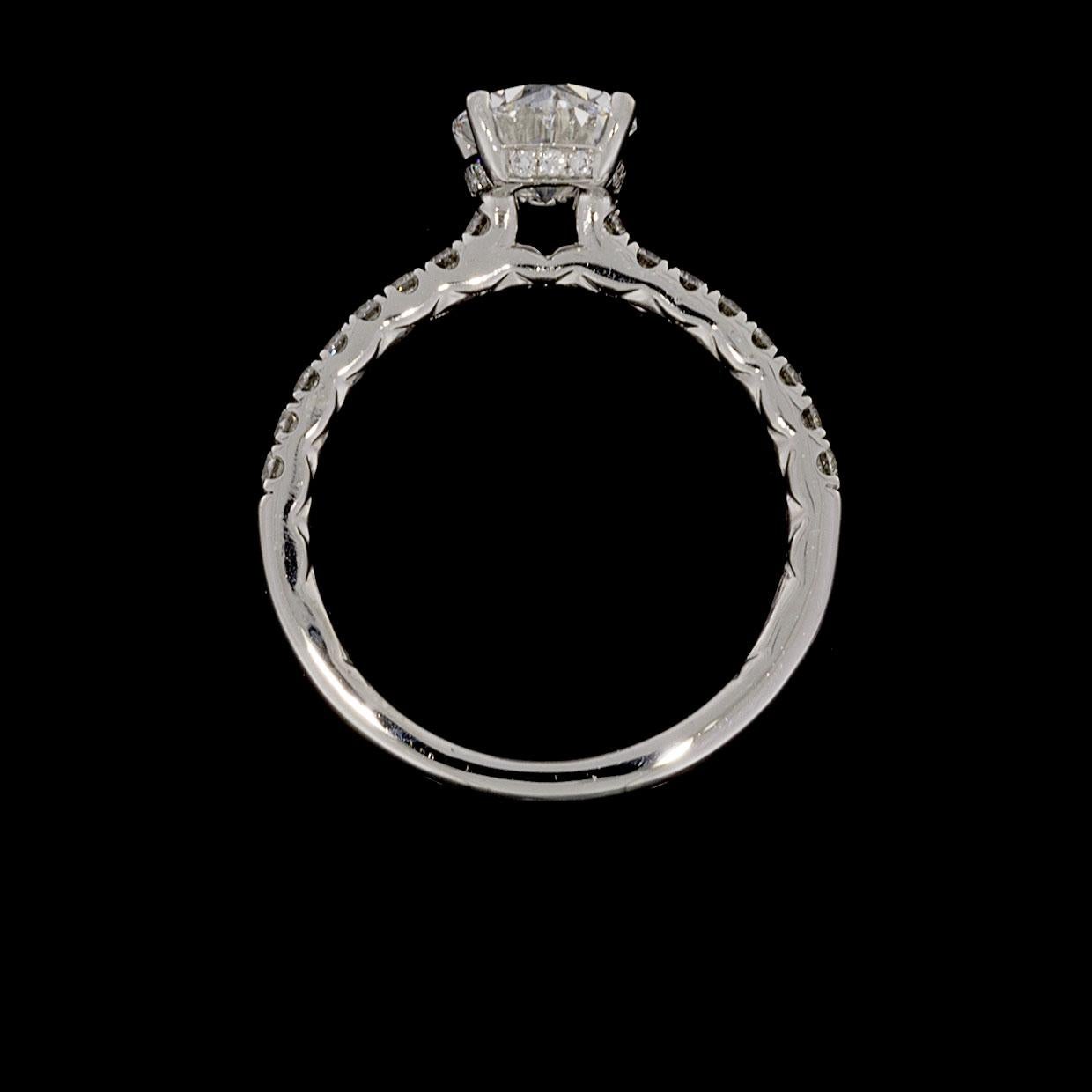 Oval Cut A. Jaffe GIA Certified Platinum 1.83 Carat Oval Diamond Engagement Ring