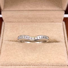 A. JAFFE Round Diamond Classic V Signature Wedding Band Ring Platinum #11