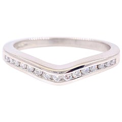 A. JAFFE Round Diamond Classic V Signature Wedding Band Ring Platinum #11