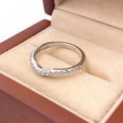 A. Jaffe Round Diamond Contour Wedding Band Ring 18 Karat White Gold #1