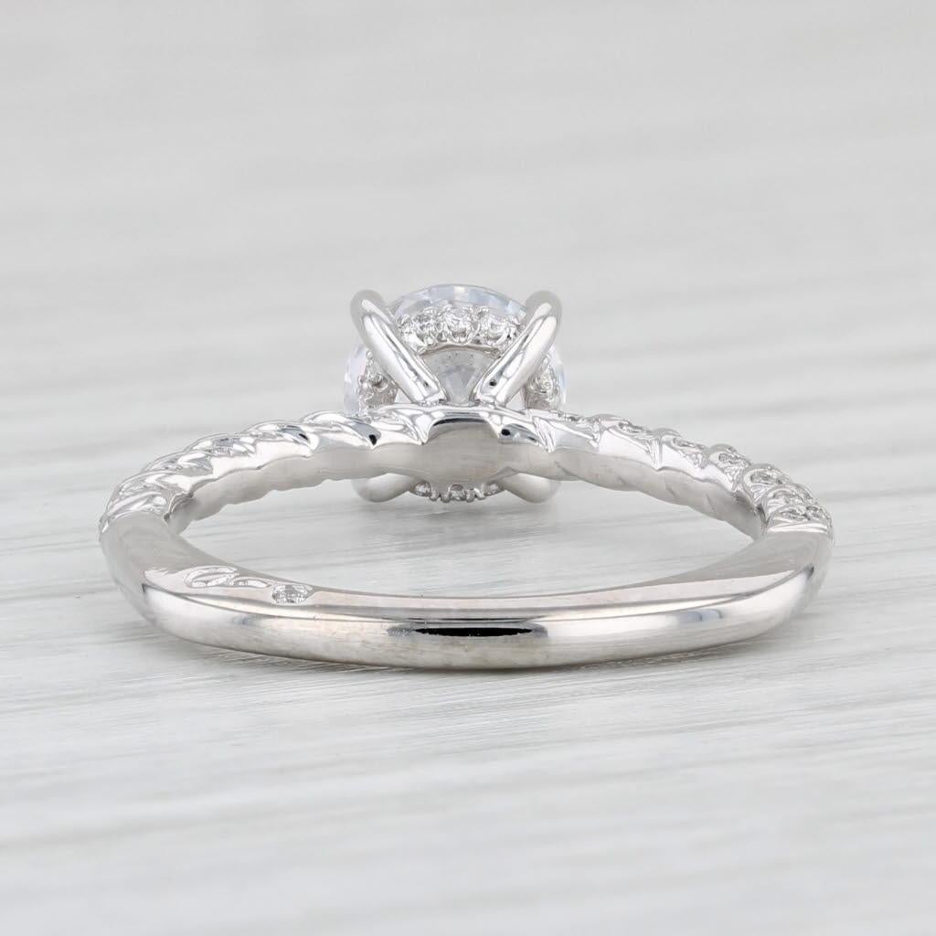 Round Cut A Jaffe Round Semi Mount Diamond Engagement Ring 18k White Gold Size 6 For Sale