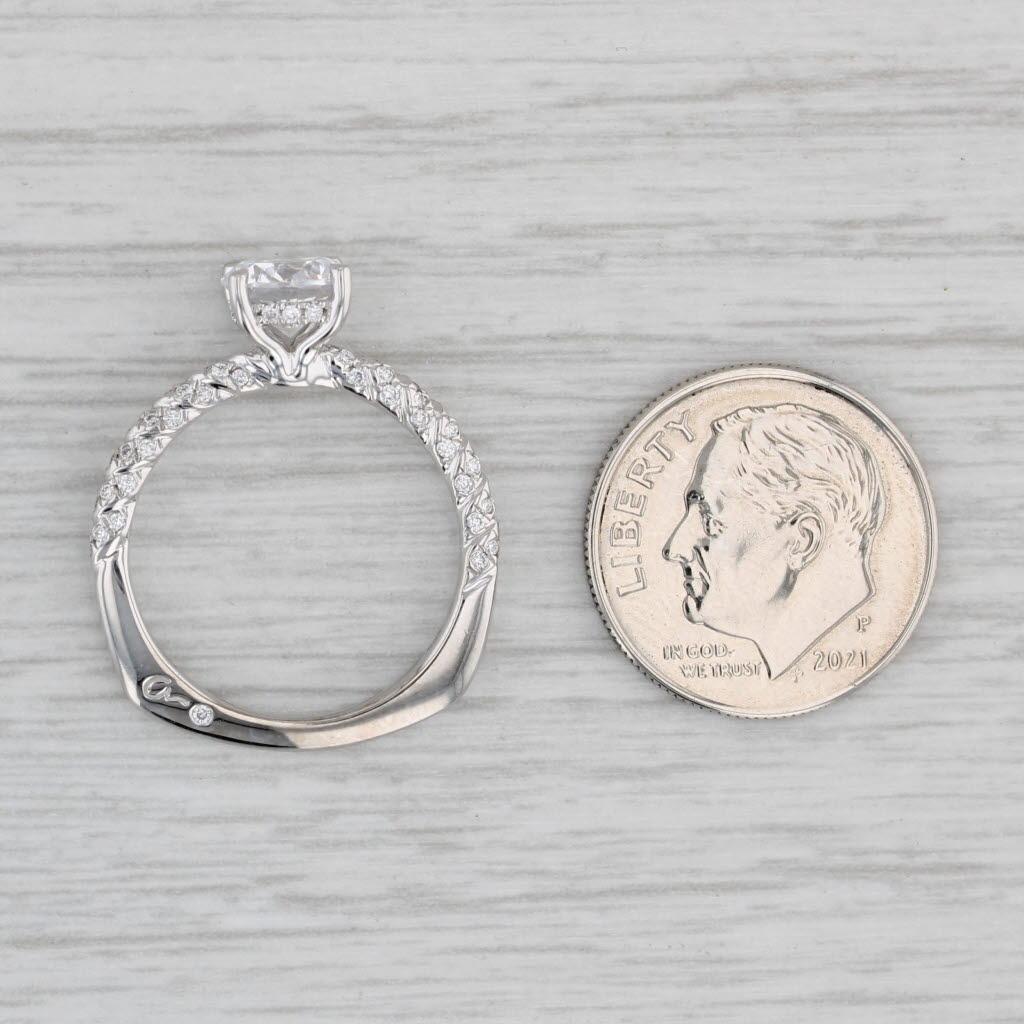 A Jaffe Round Semi Mount Diamond Engagement Ring 18k White Gold Size 6 For Sale 1