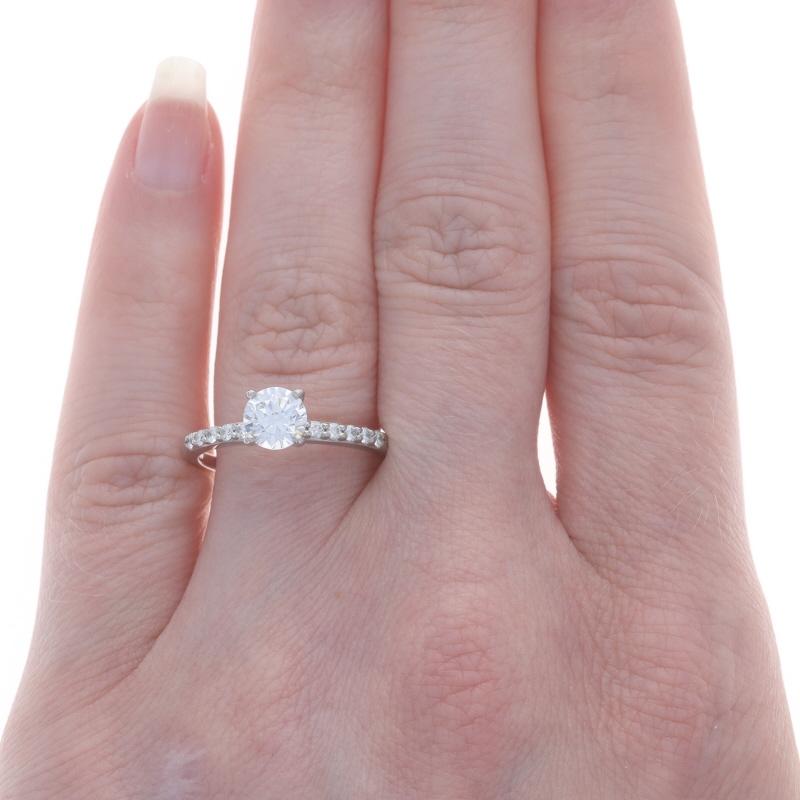 A. Jaffe Semi-Mount Engagement Ring Wedding Band WhiteGold 14k .40ctw CZ 6-6.5mm In Excellent Condition For Sale In Greensboro, NC