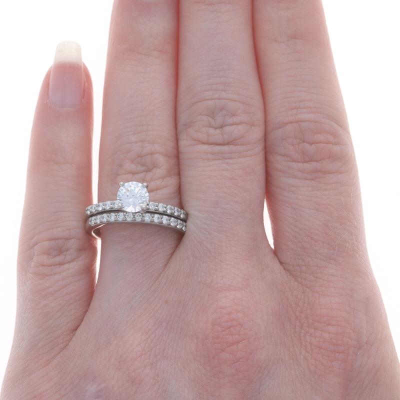 Women's A. Jaffe Semi-Mount Engagement Ring Wedding Band WhiteGold 14k .40ctw CZ 6-6.5mm For Sale