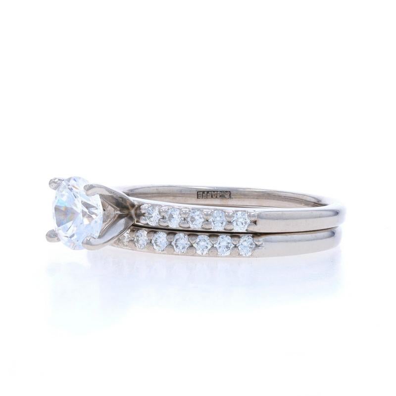 A. Jaffe Semi-Mount Engagement Ring Wedding Band WhiteGold 14k .40ctw CZ 6-6.5mm For Sale 1