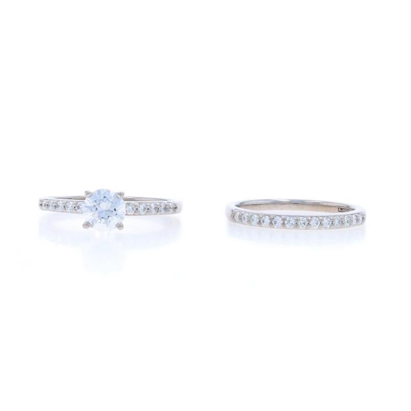 A. Jaffe Semi-Mount Engagement Ring Wedding Band WhiteGold 14k .40ctw CZ 6-6.5mm For Sale 3