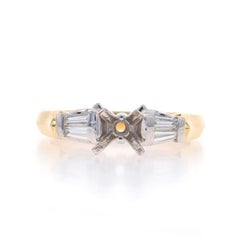 A. Jaffe Semi-Mount Engagement Ring YellowGold 18k Bag Dias .34ctw fits ~6-6.5mm
