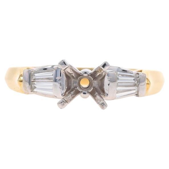 A. Jaffe Semi-Mount Engagement Ring YellowGold 18k Bag Dias .34ctw fits ~6-6.5mm
