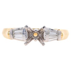 Used A. Jaffe Semi-Mount Engagement Ring YellowGold 18k Bag Dias .34ctw fits ~6-6.5mm