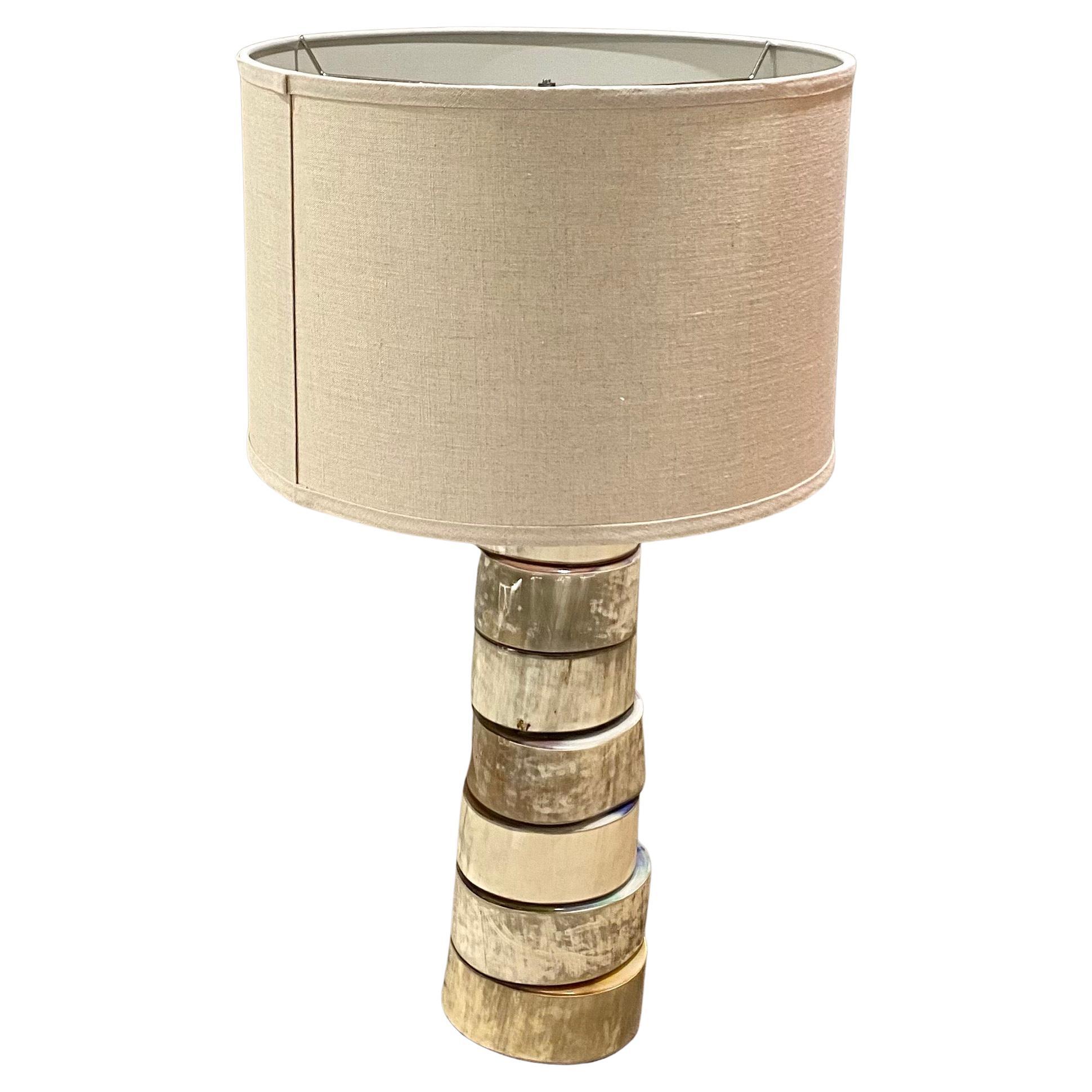 Jamie Young Stacked Buffalo Horn Table Lamp For Sale