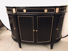 Jansen Louis XVI Style French Demilune Server Sideboard Cabinet