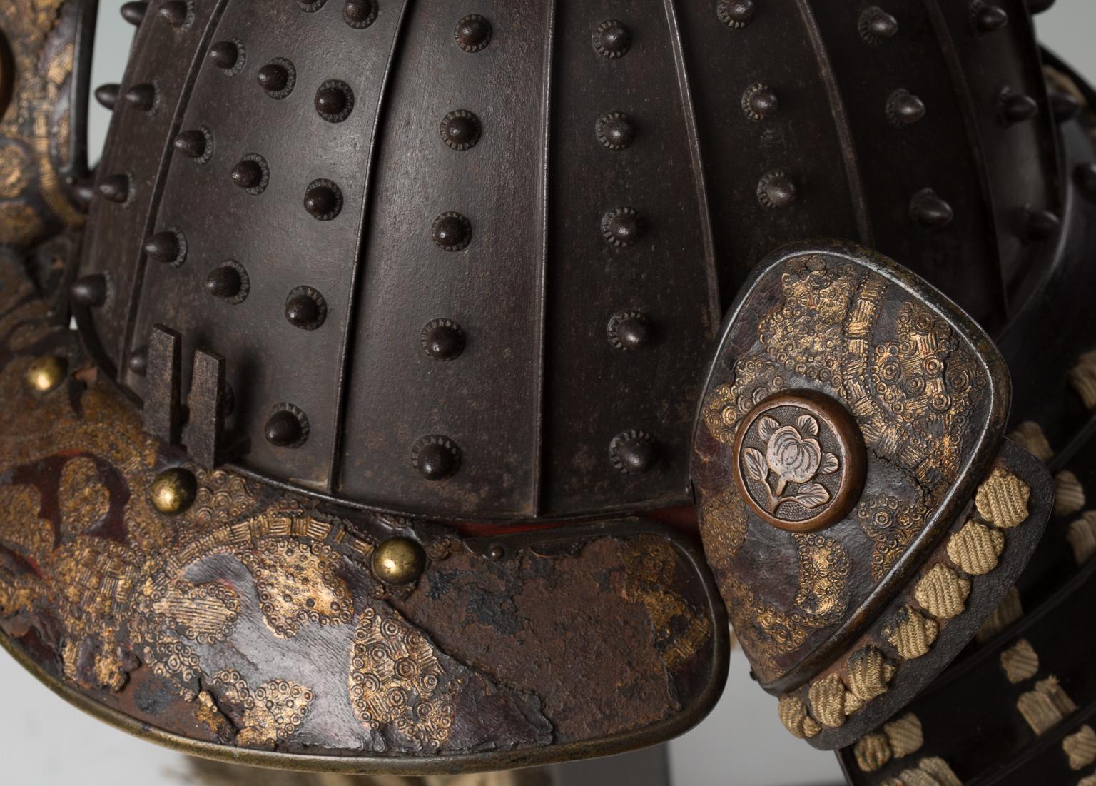 Iron Japanese 16 Plates Samurai Helmet, 'Za-Boshi Kabuto', 18th Century