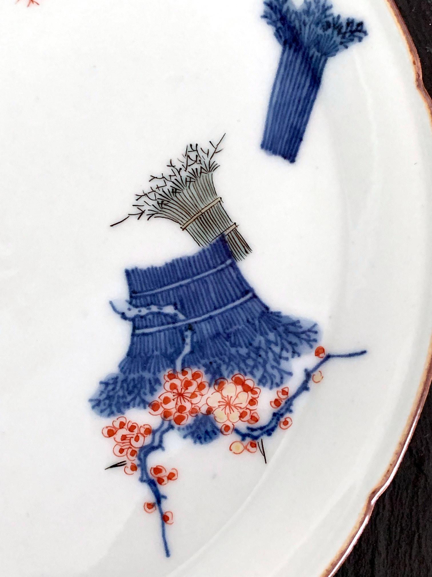 Enameled Japanese Antique Kakiemon Plate from Arita For Sale