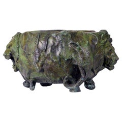 Antique A Japanese Bronze “Animal” Jardiniere