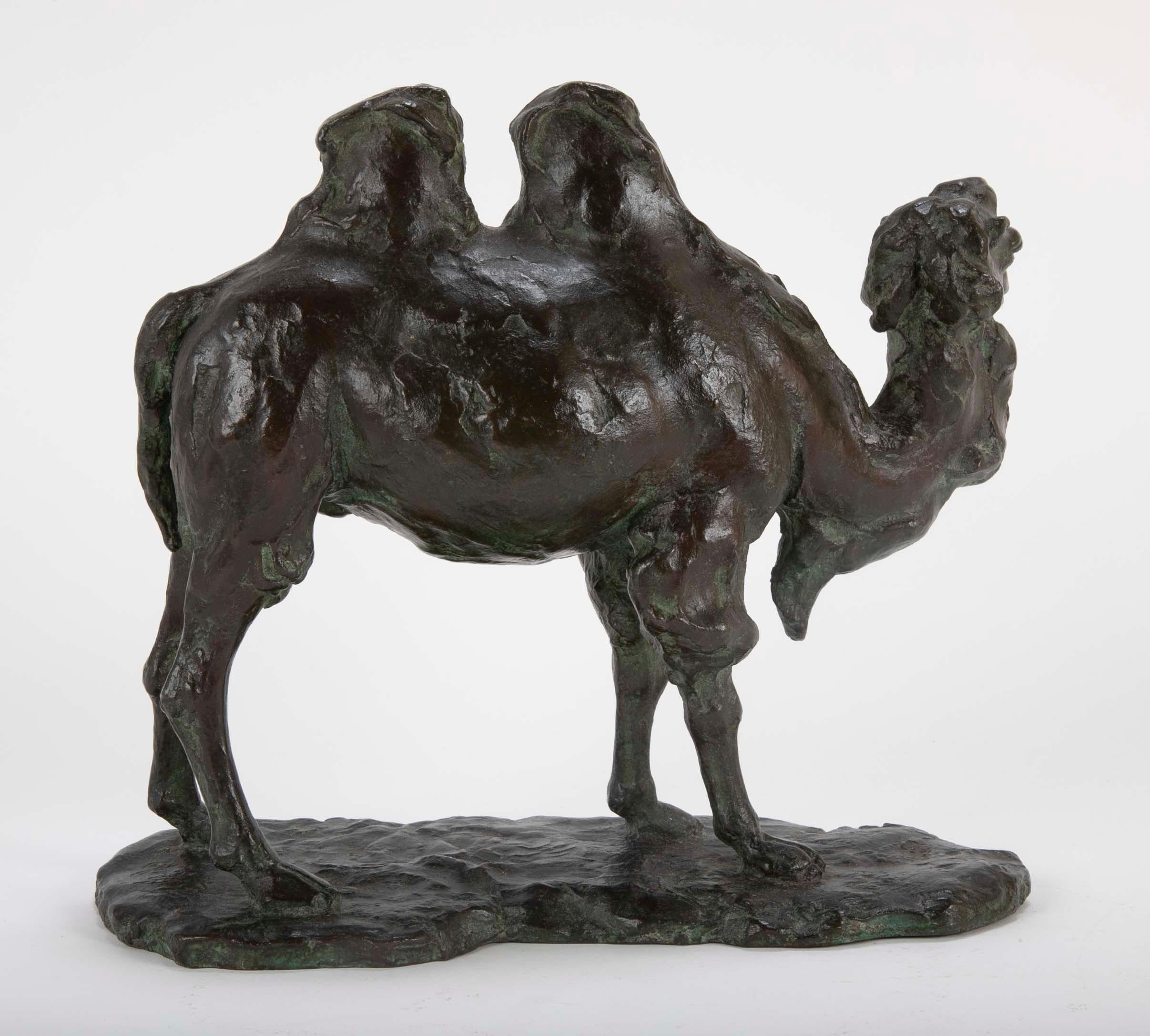 A Japanese Bronze of a Bactrian Camel  In Good Condition For Sale In Stamford, CT