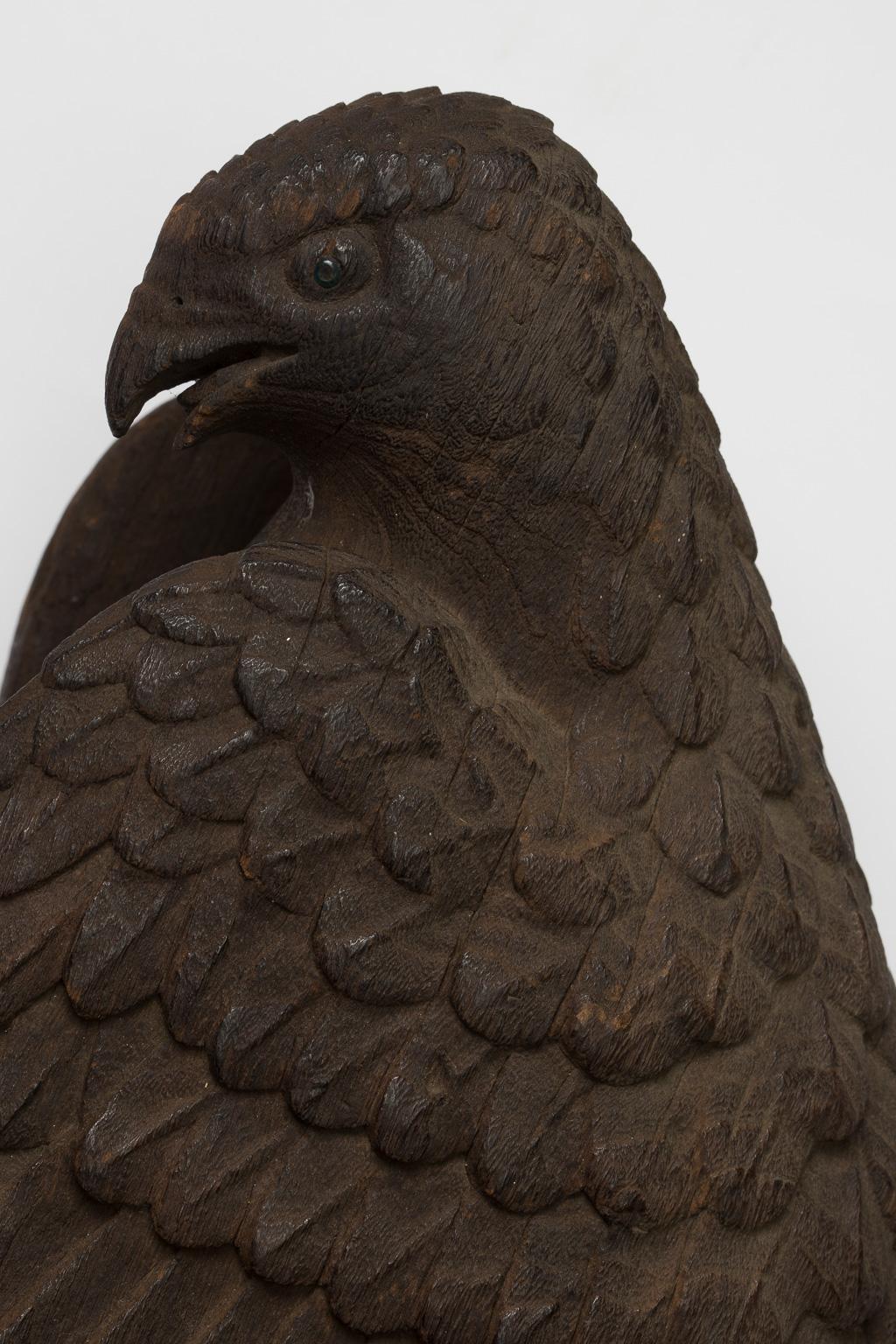 Asian Japanese Carved-Wood Model of a Hawk, Momoyama Period