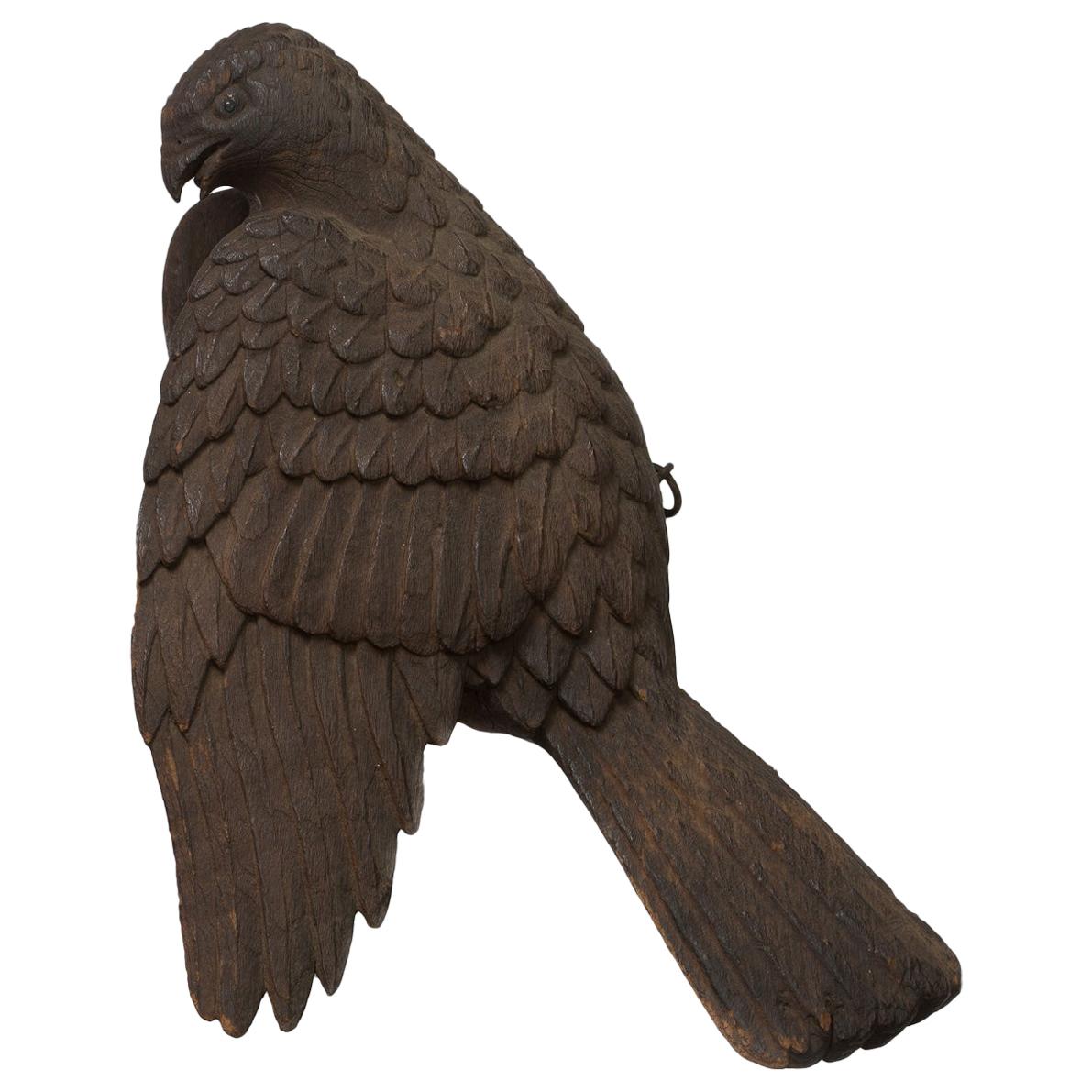 Japanese Carved-Wood Model of a Hawk, Momoyama Period