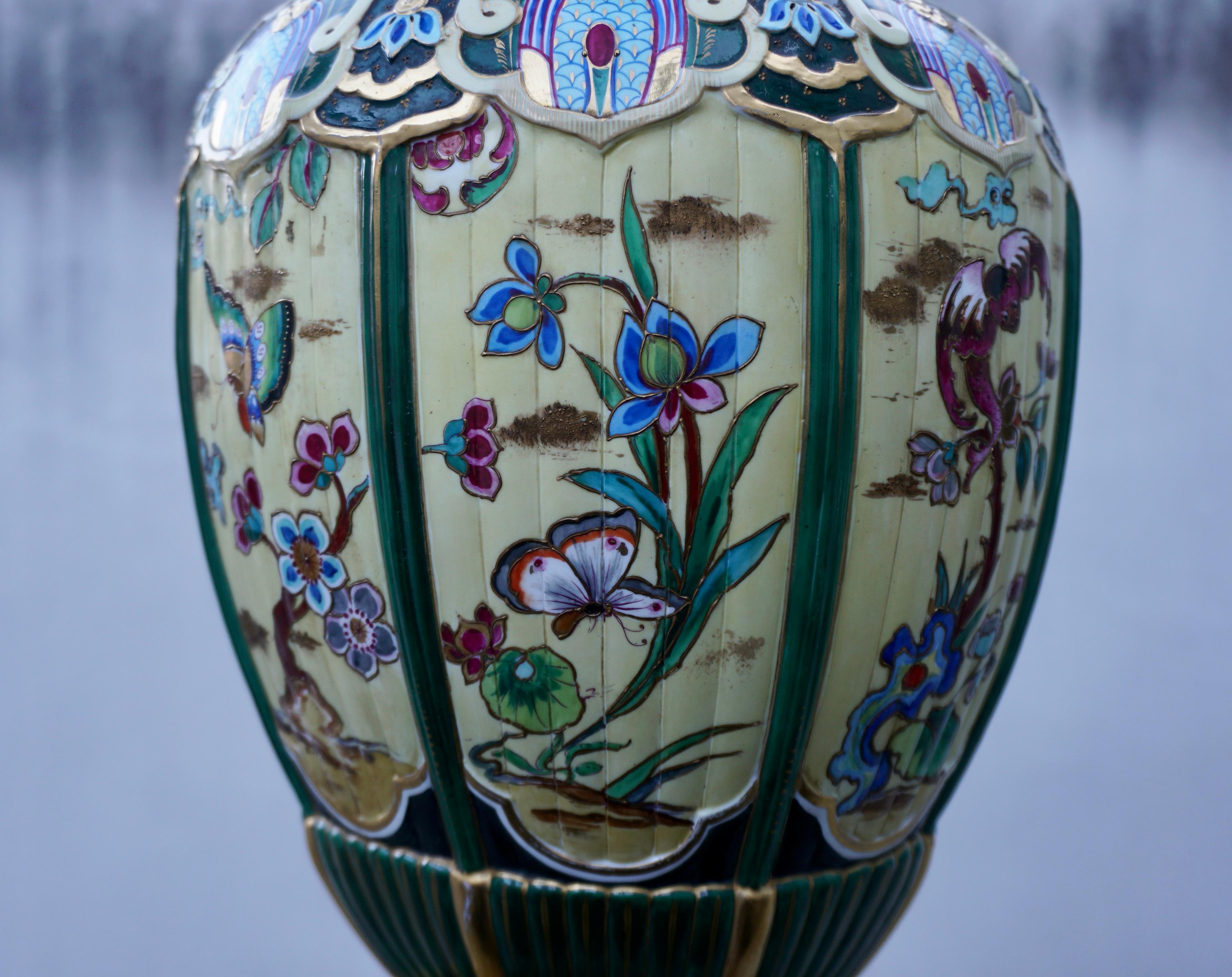 A Japanese Ceramic Vase Mounted as Lamp For Sale 8