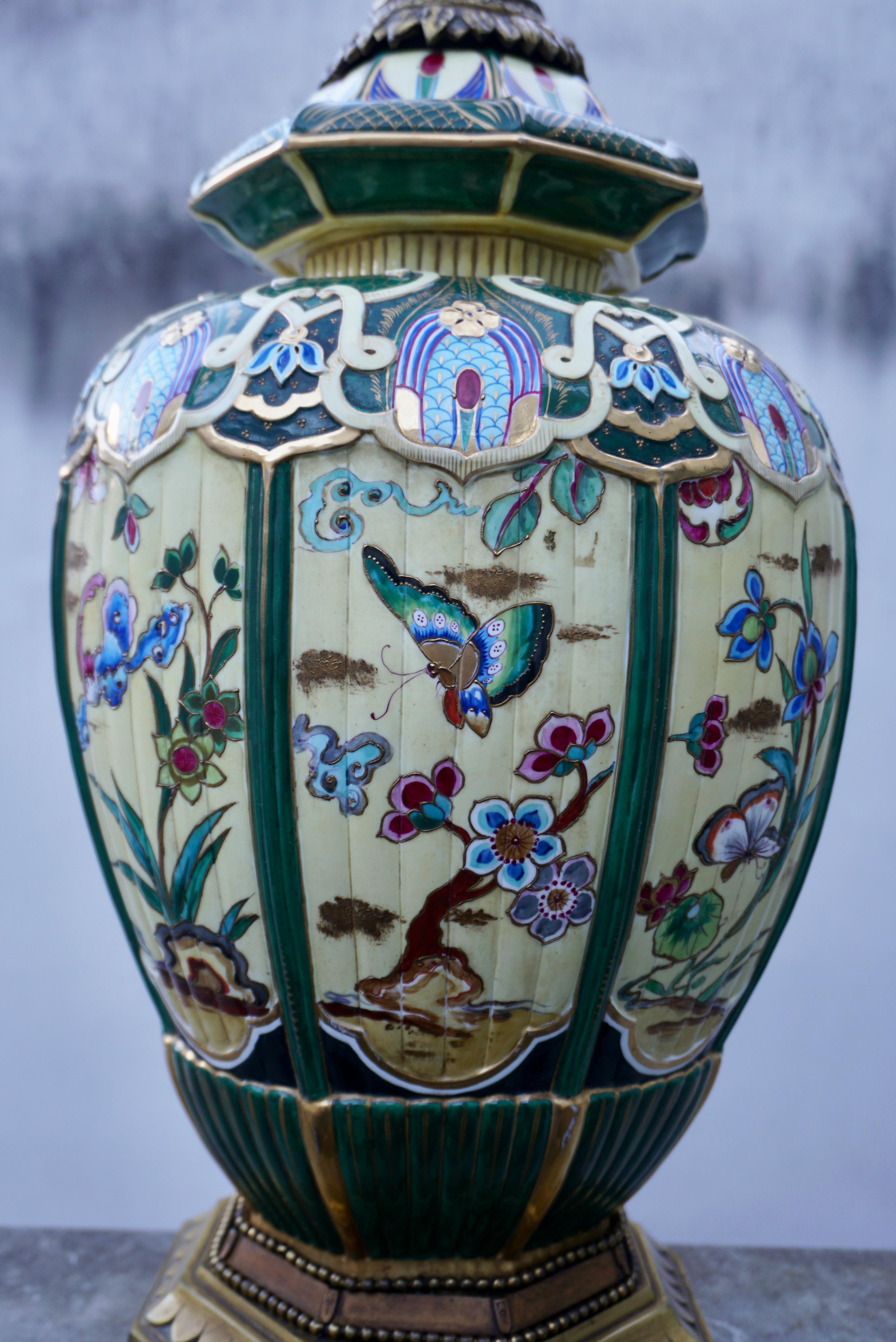 A Japanese Ceramic Vase Mounted as Lamp For Sale 2