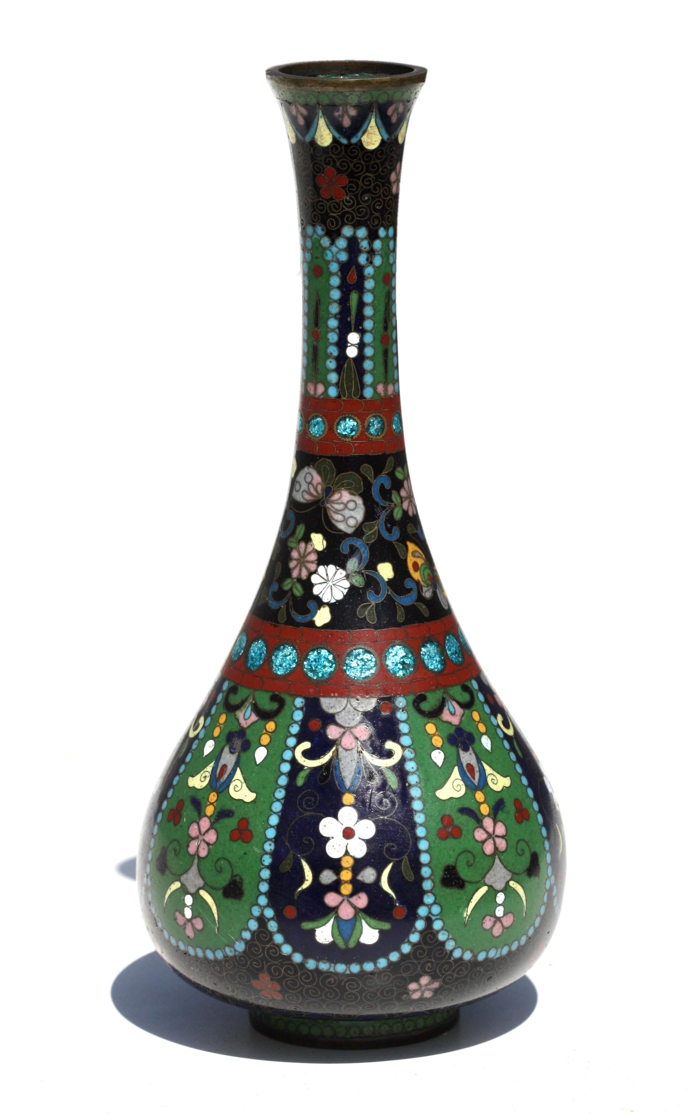 Japanese Cloisonne Enamel Vase 19th Century For Sale 1