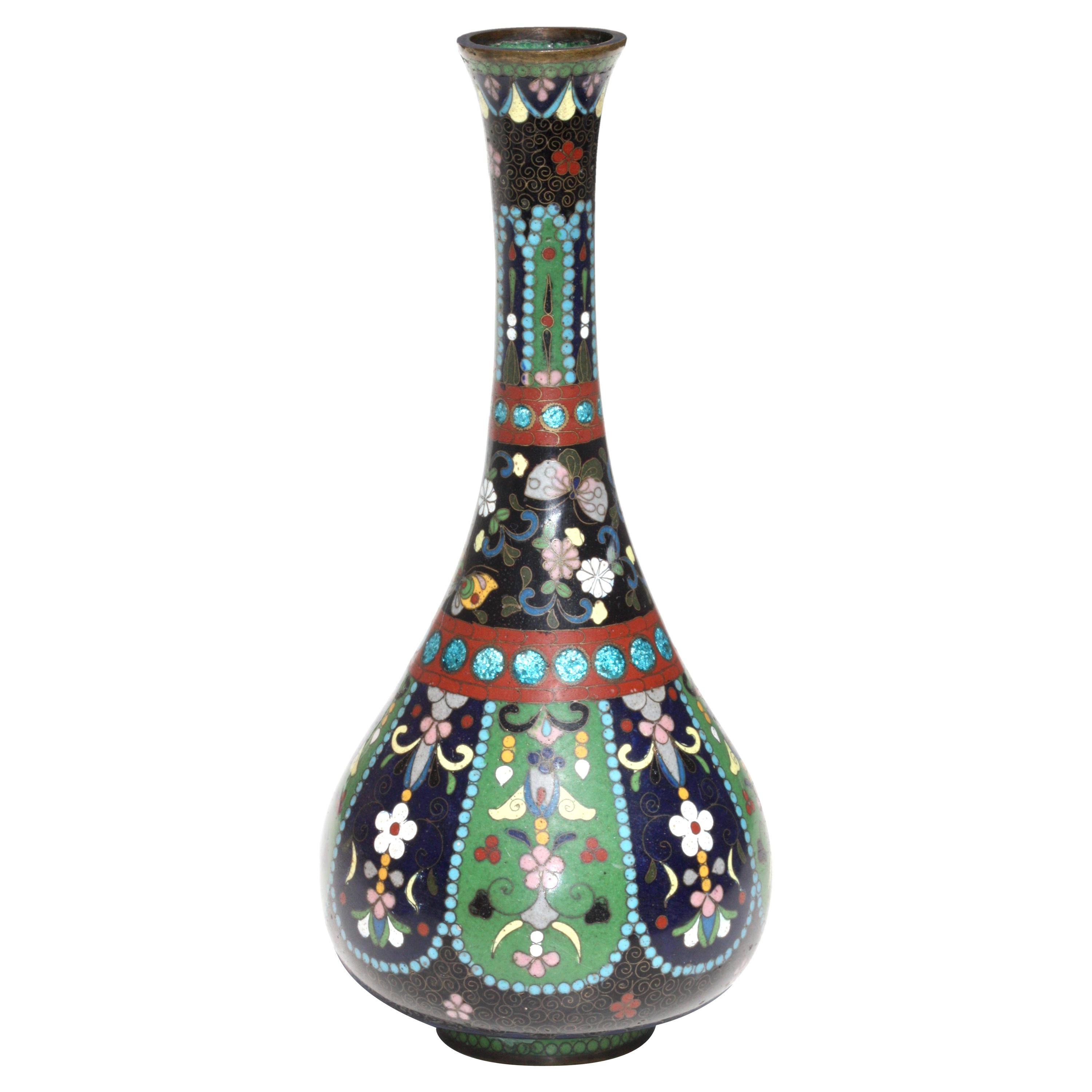 Japanese Cloisonne Enamel Vase 19th Century For Sale