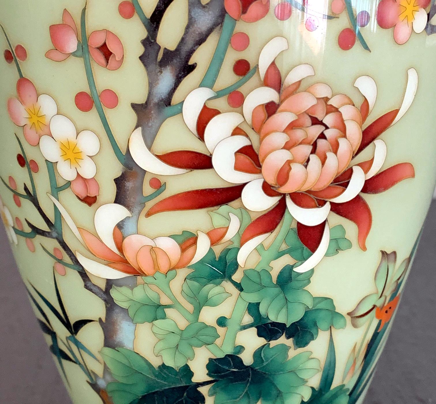 Japonais Vase japonais en cloisonné d'Ando Jubei 