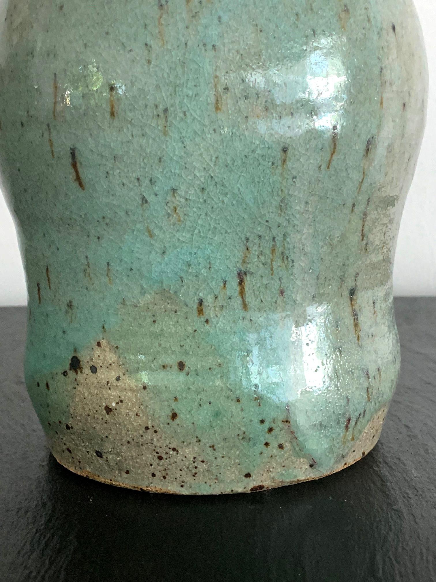 Japanese Contemporary Ceramic Bottle Teruo Hara In Good Condition In Atlanta, GA