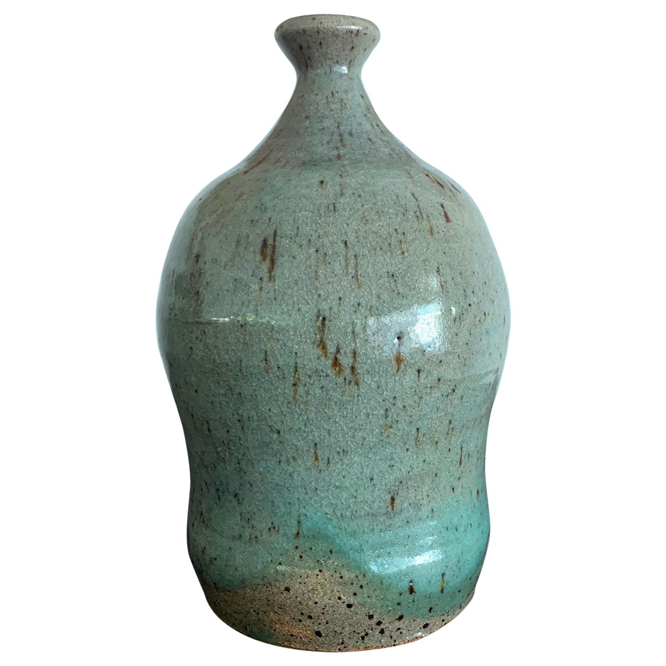 Japanese Contemporary Ceramic Bottle Teruo Hara