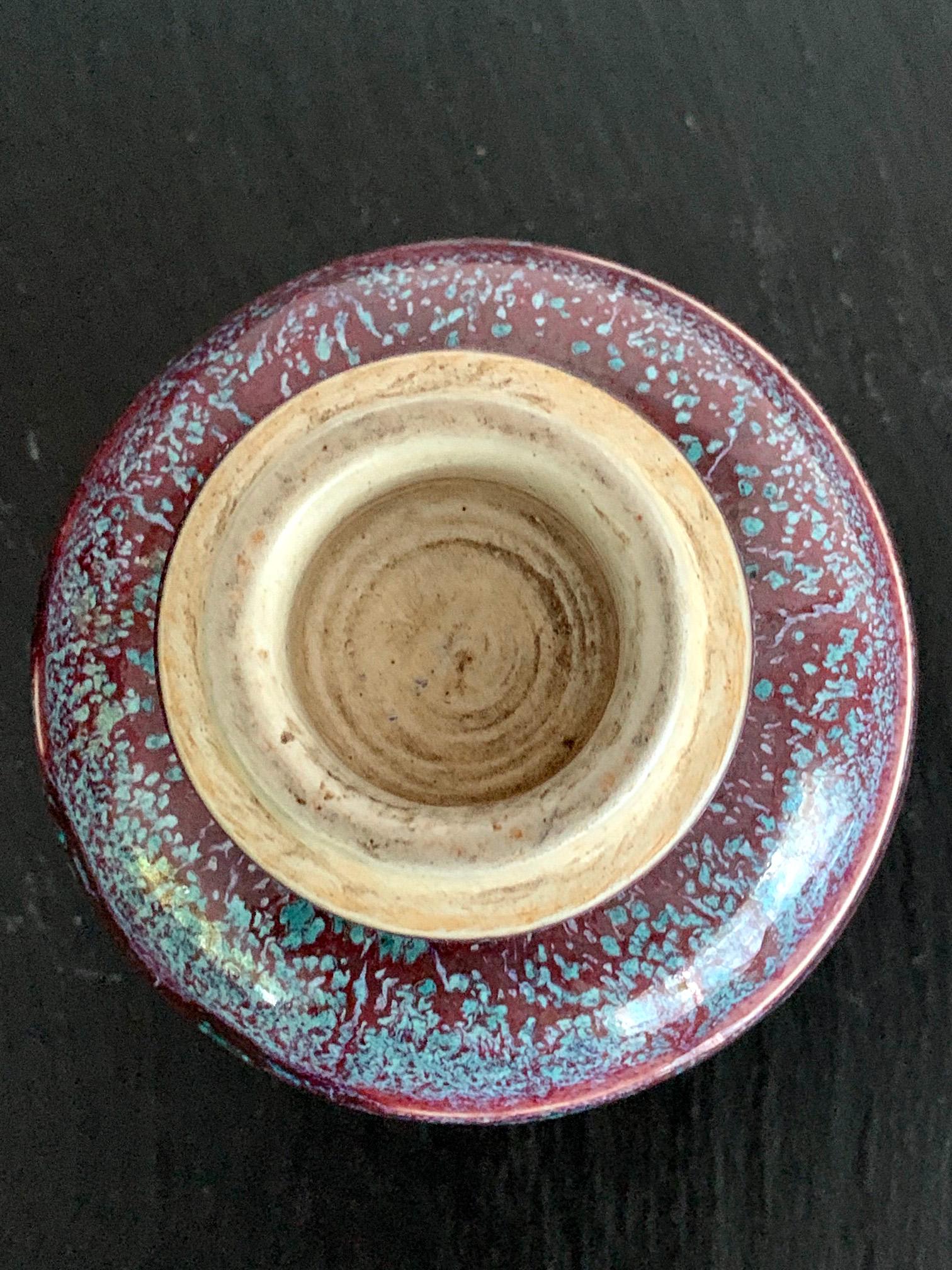 19th Century Asian Flambe Studio Pottery Vase For Sale