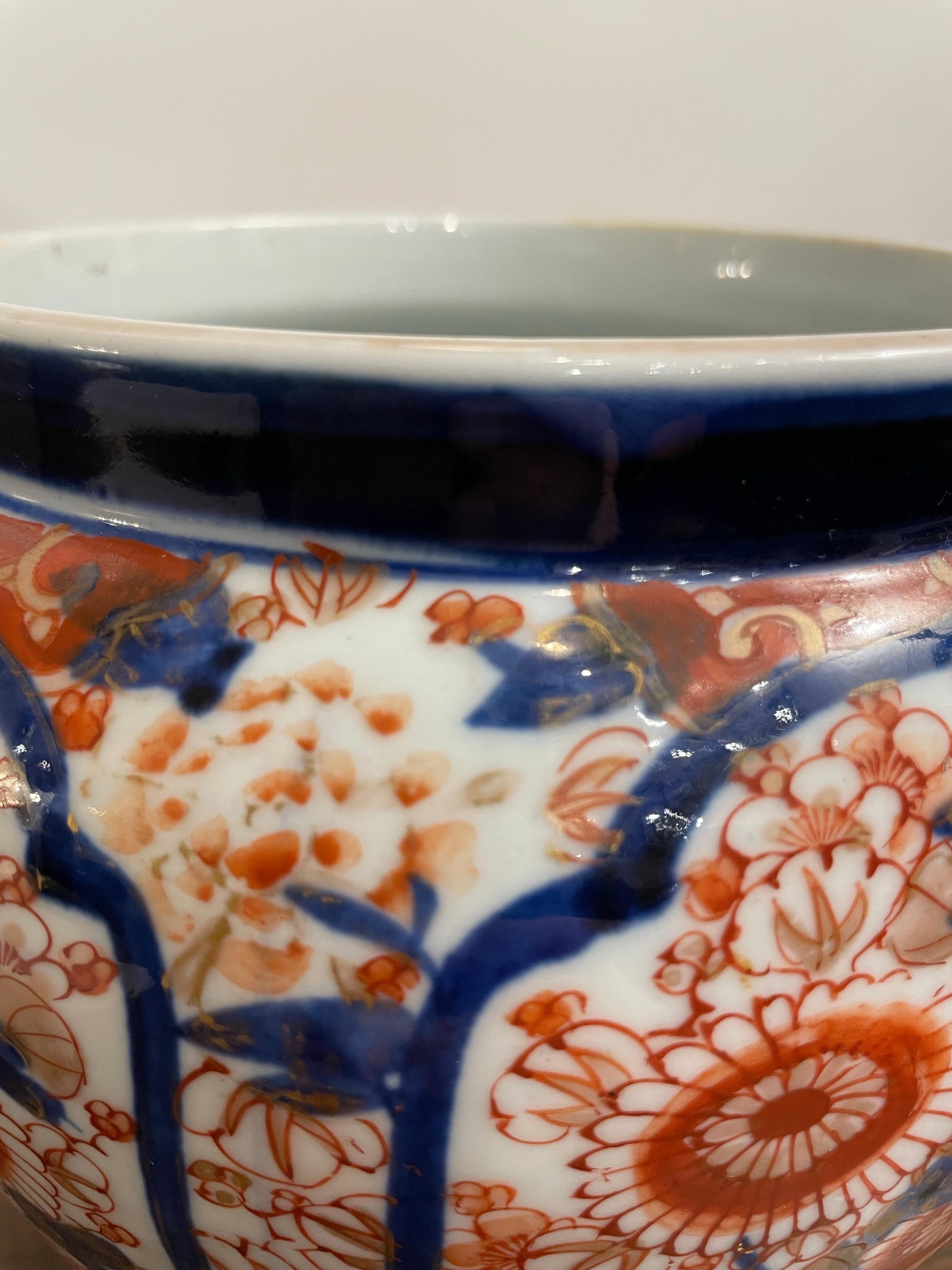 Hand-Crafted A Japanese Floral Imari Jar, 19th Century