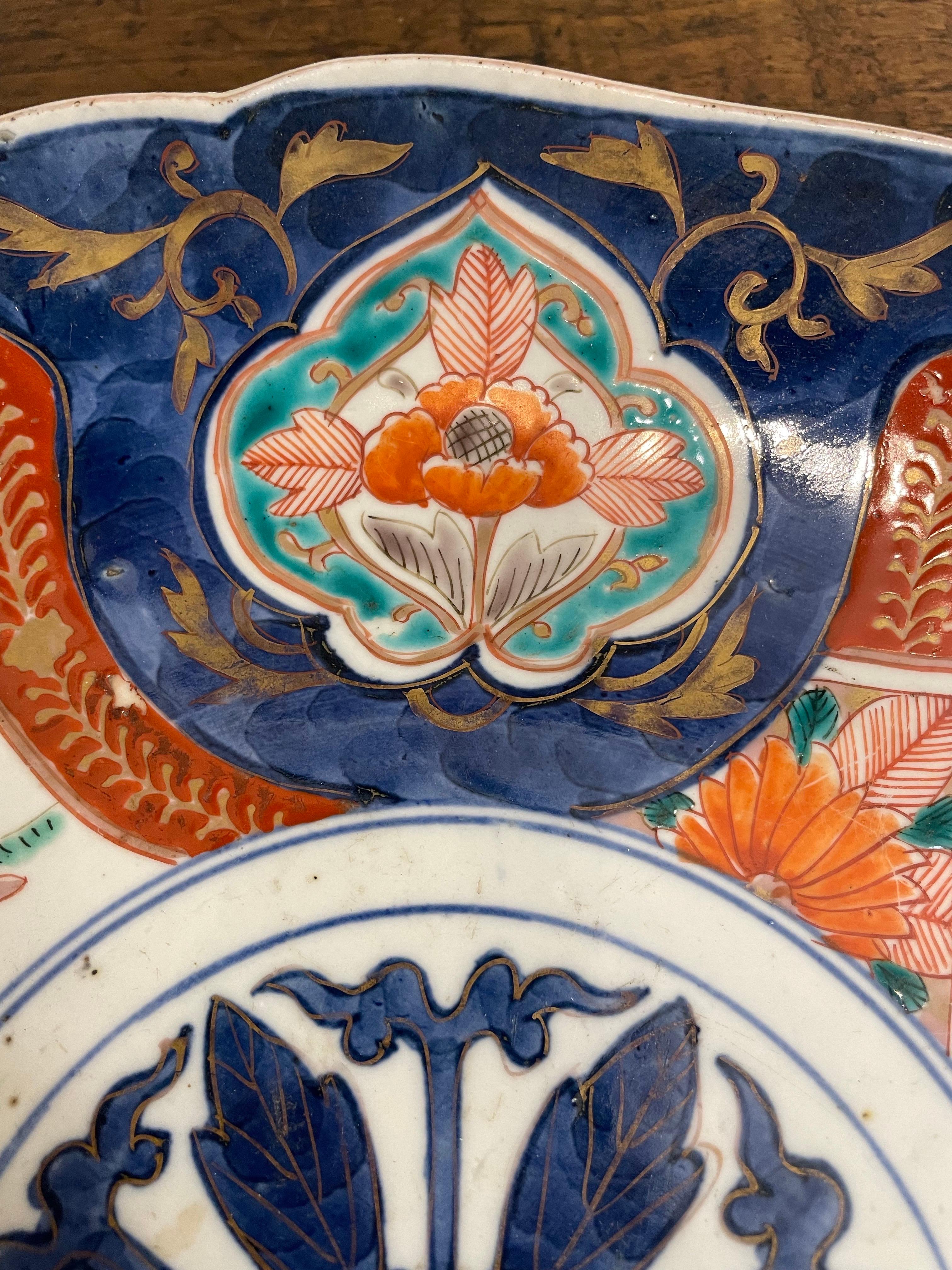 Hand-Crafted A Japanese Imari Plate, 19th Century For Sale