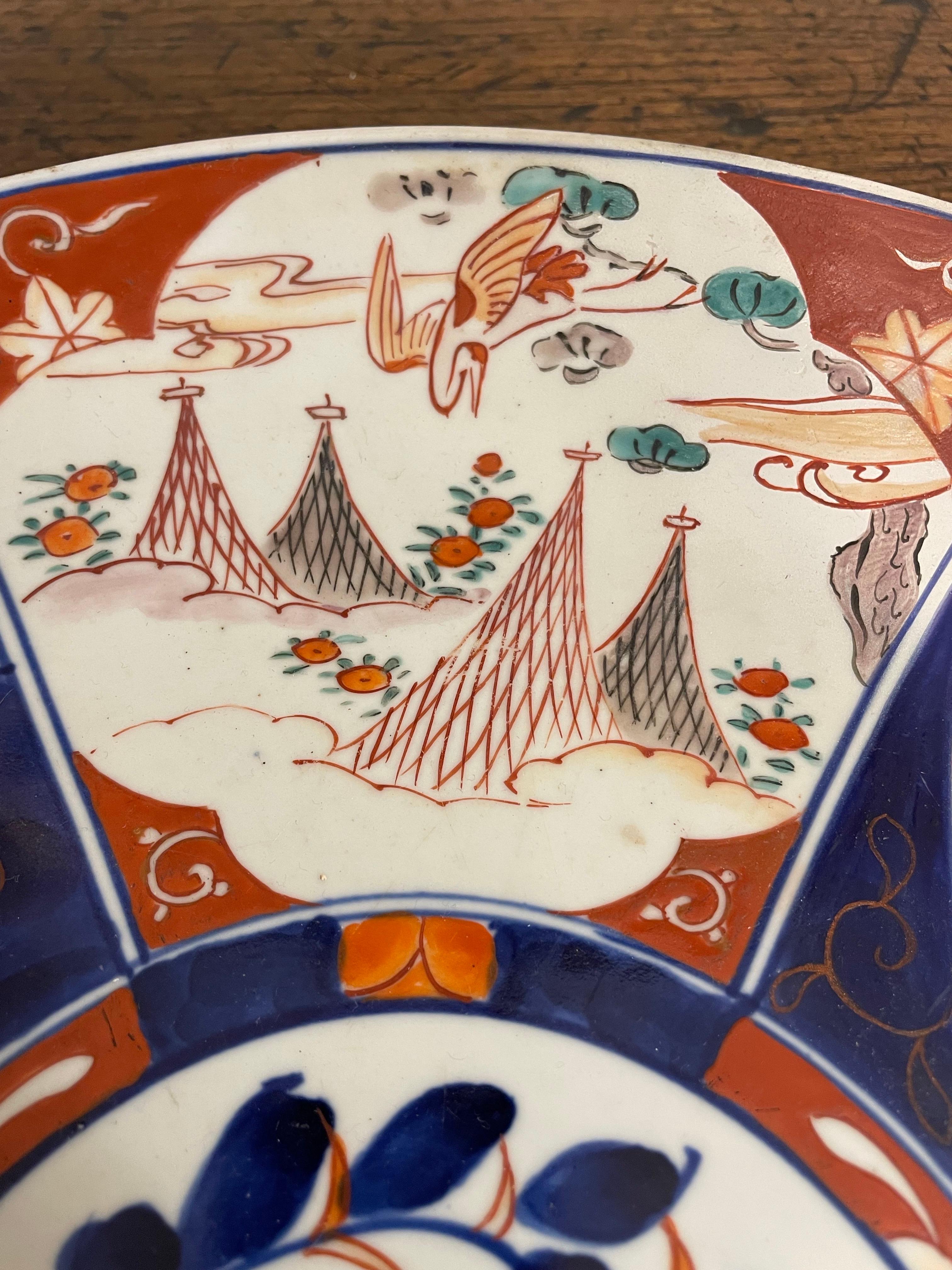Hand-Crafted A Japanese Imari Platter, Late 19th Century For Sale