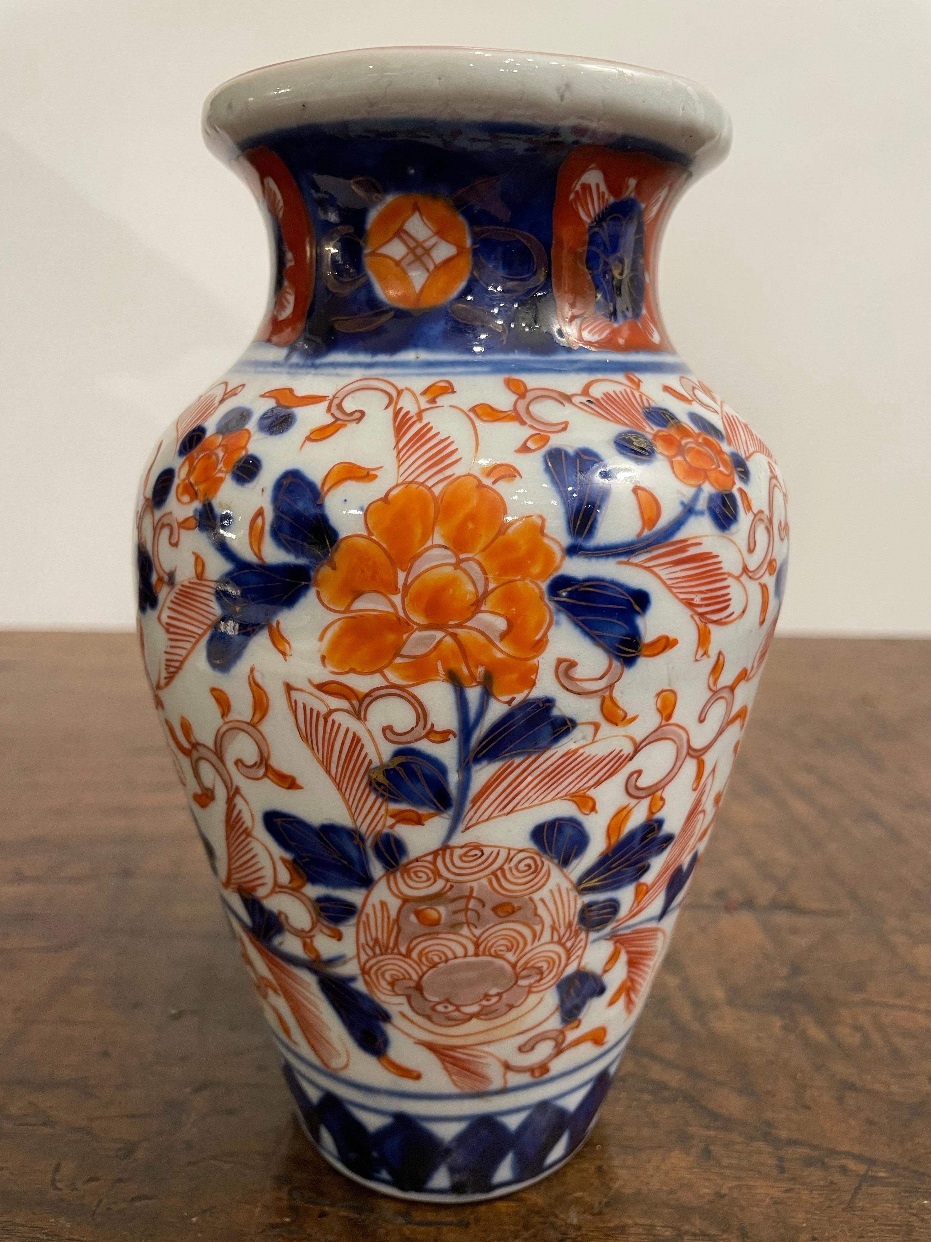 Hand-Crafted A Japanese Imari Vase, 19th Century For Sale