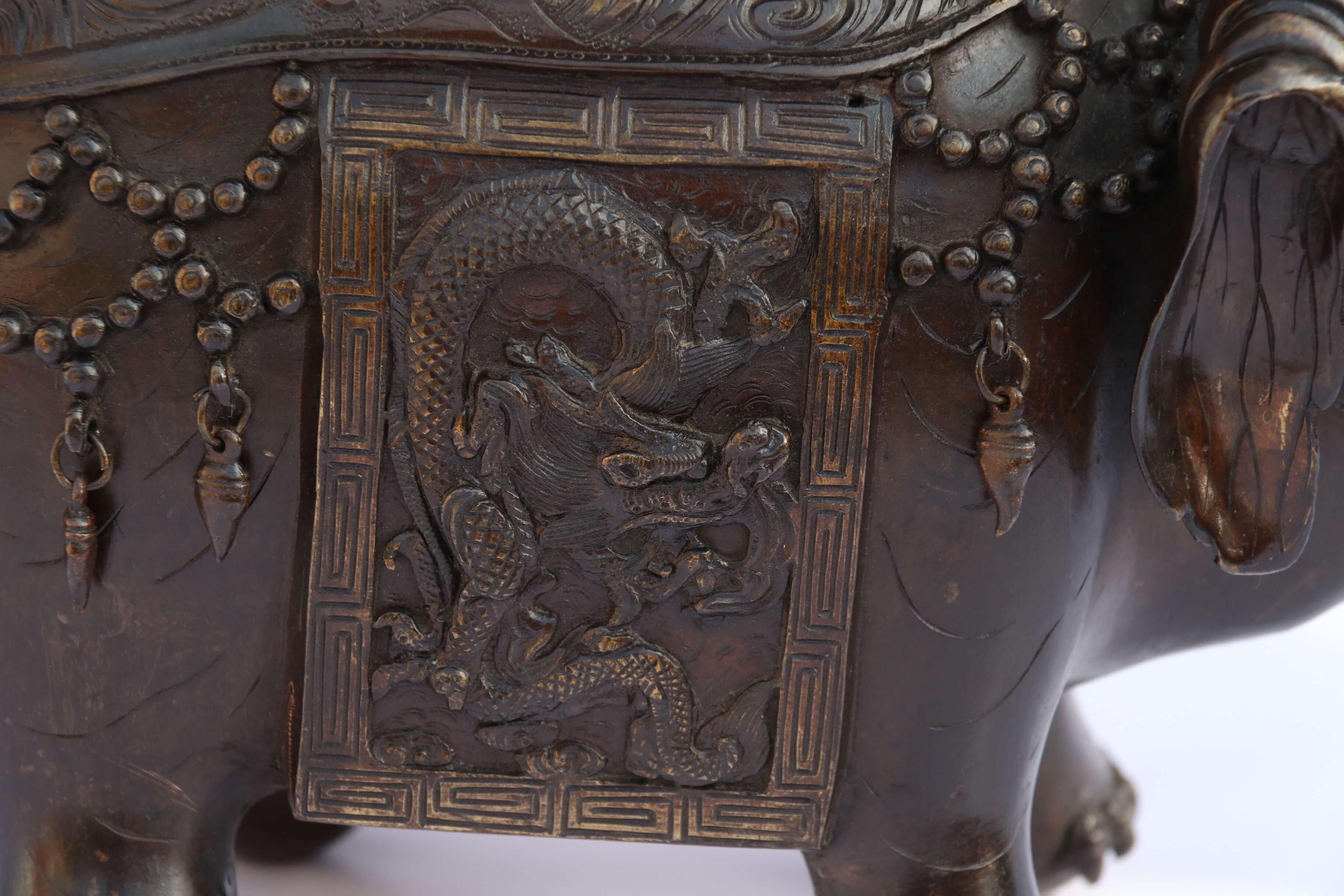 20th Century Japanese Meiji Period Bronze Elephant
