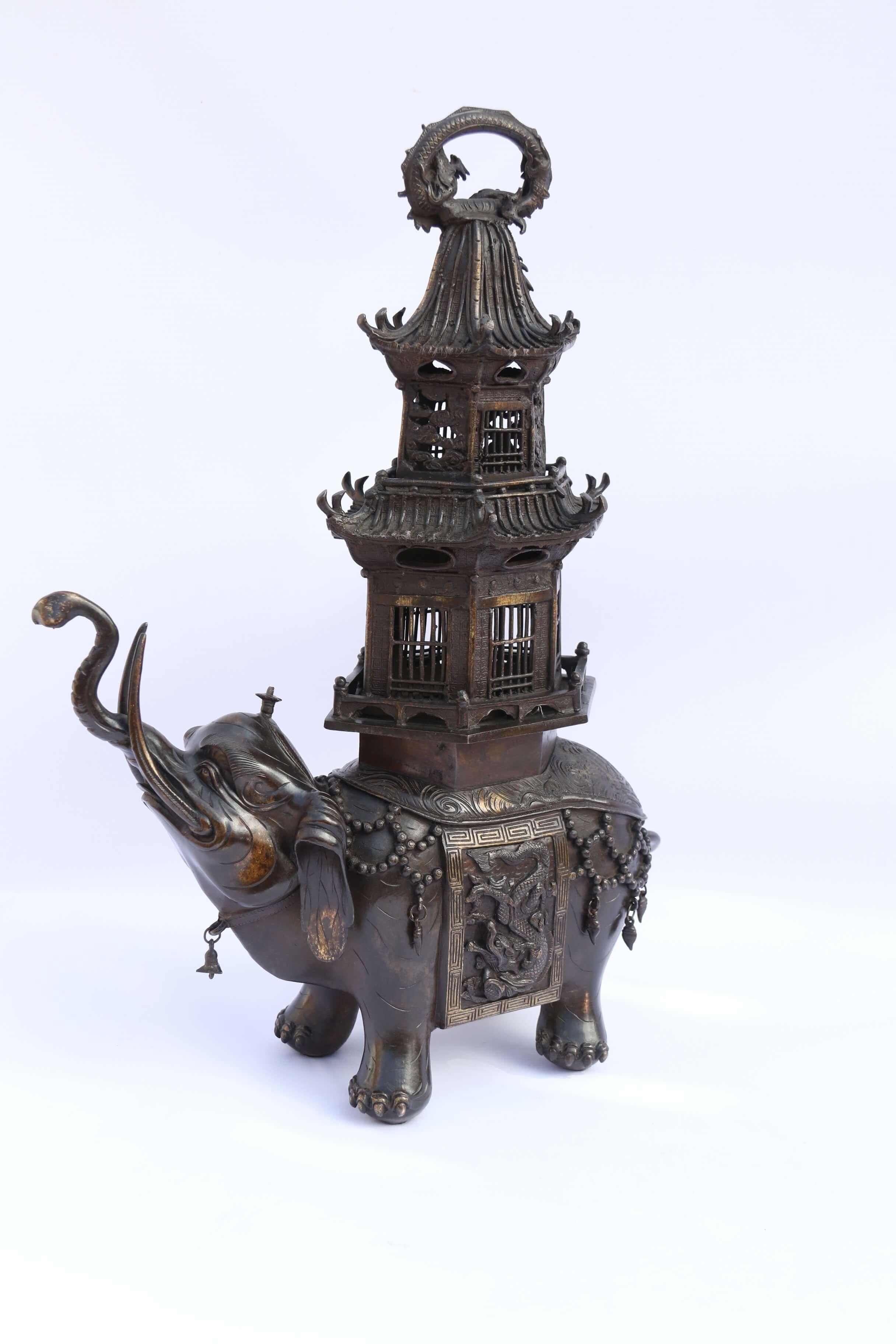 Japanese Meiji Period Bronze Elephant 3
