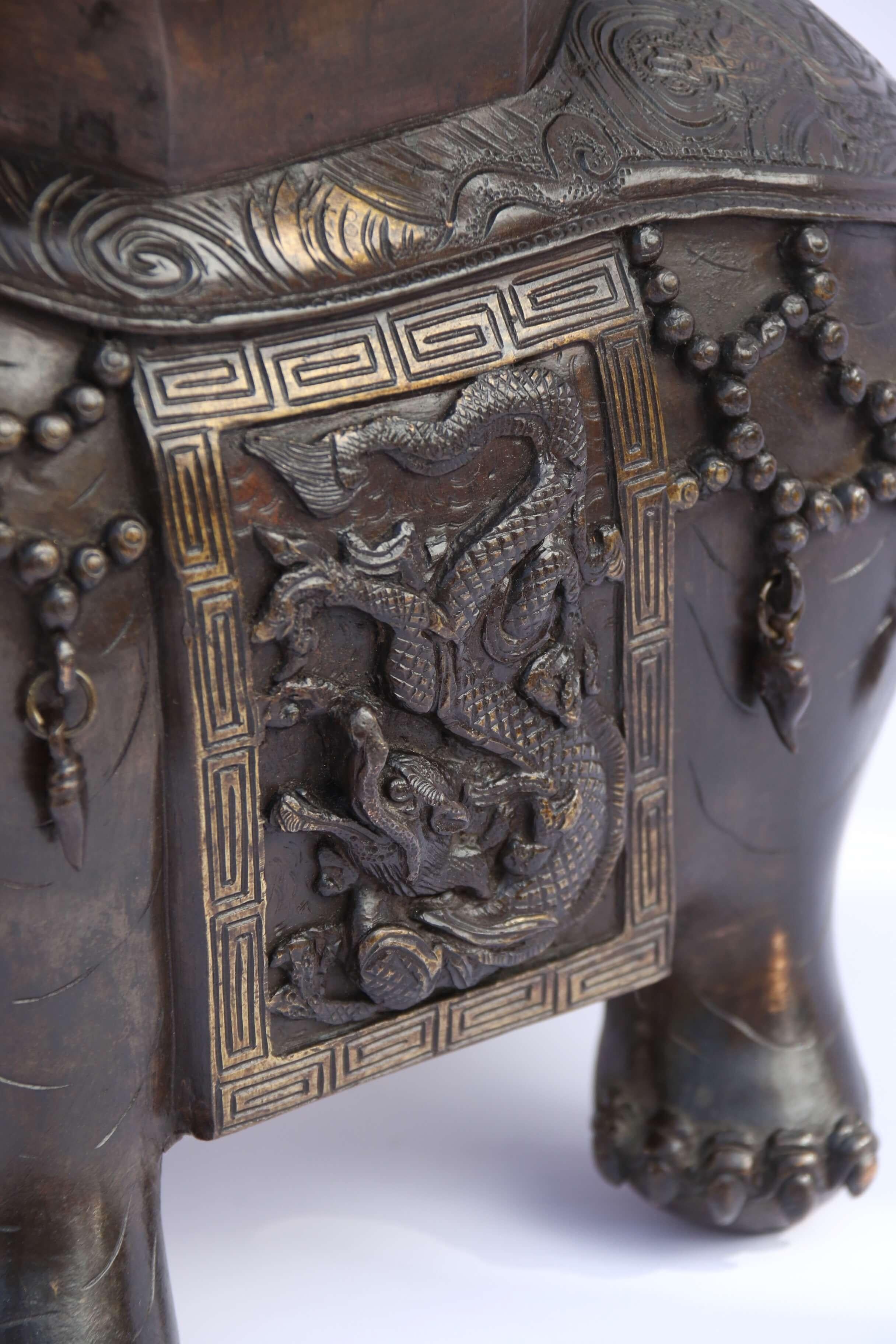 Japanese Meiji Period Bronze Elephant 4