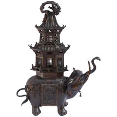 Japanese Meiji Period Bronze Elephant