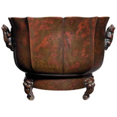 A Japanese Meiji Period Patinated Bronze Censer