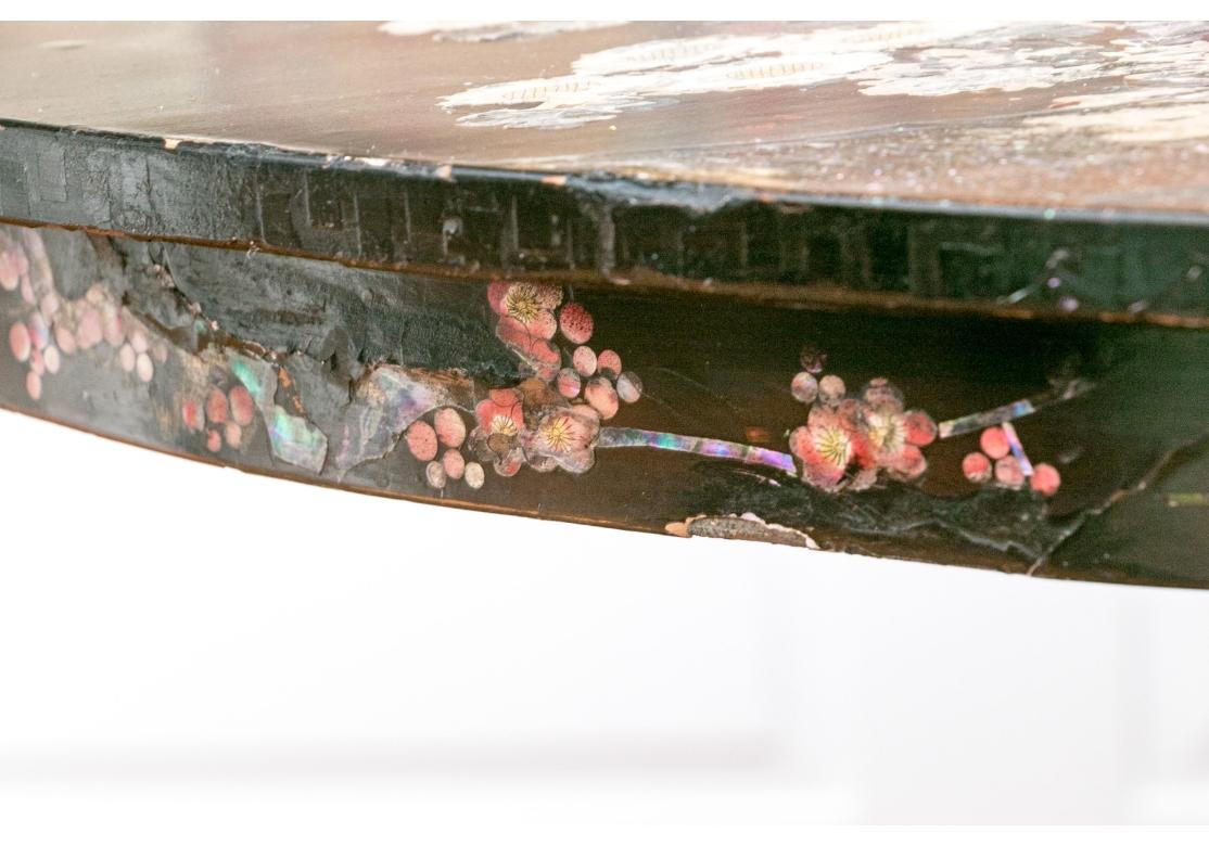 A Japanese Nagasaki Export Lacquer & Mother Of Pearl Inlaid Center Table For Sale 11