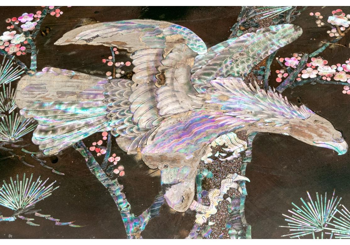 Meiji A Japanese Nagasaki Export Lacquer & Mother Of Pearl Inlaid Center Table For Sale
